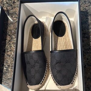 Gucci Black GG Canvas Espadrilles